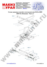Схема запасных частей к тестоделителям DAI и DHI